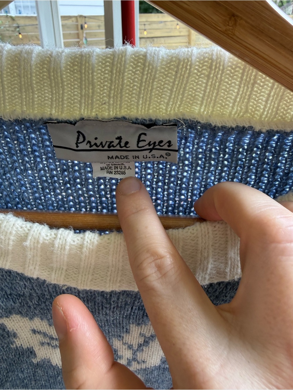 Cozy Blue & Pink Patterned Polar Bear Sweater - Picture 2 of 3